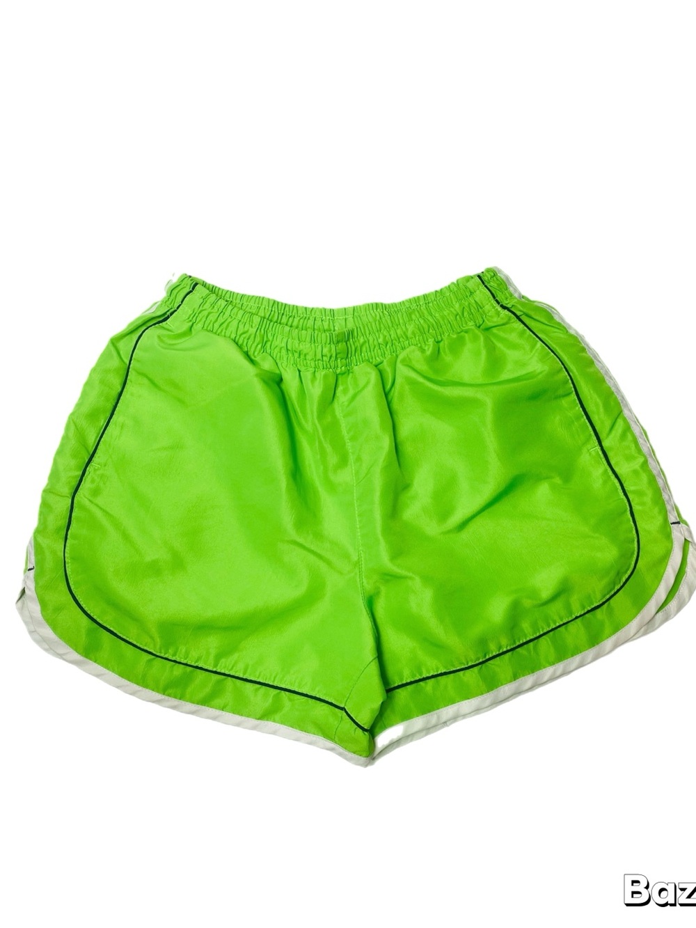 BCG Athletic Running Shorts Small Neon Green Dolphin Hem Retro